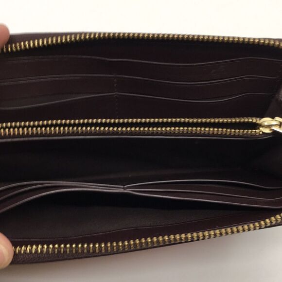 Coach Pink Ombré Signature Leather Accordion Zip Around Long Wallet - Picture 13 of 16